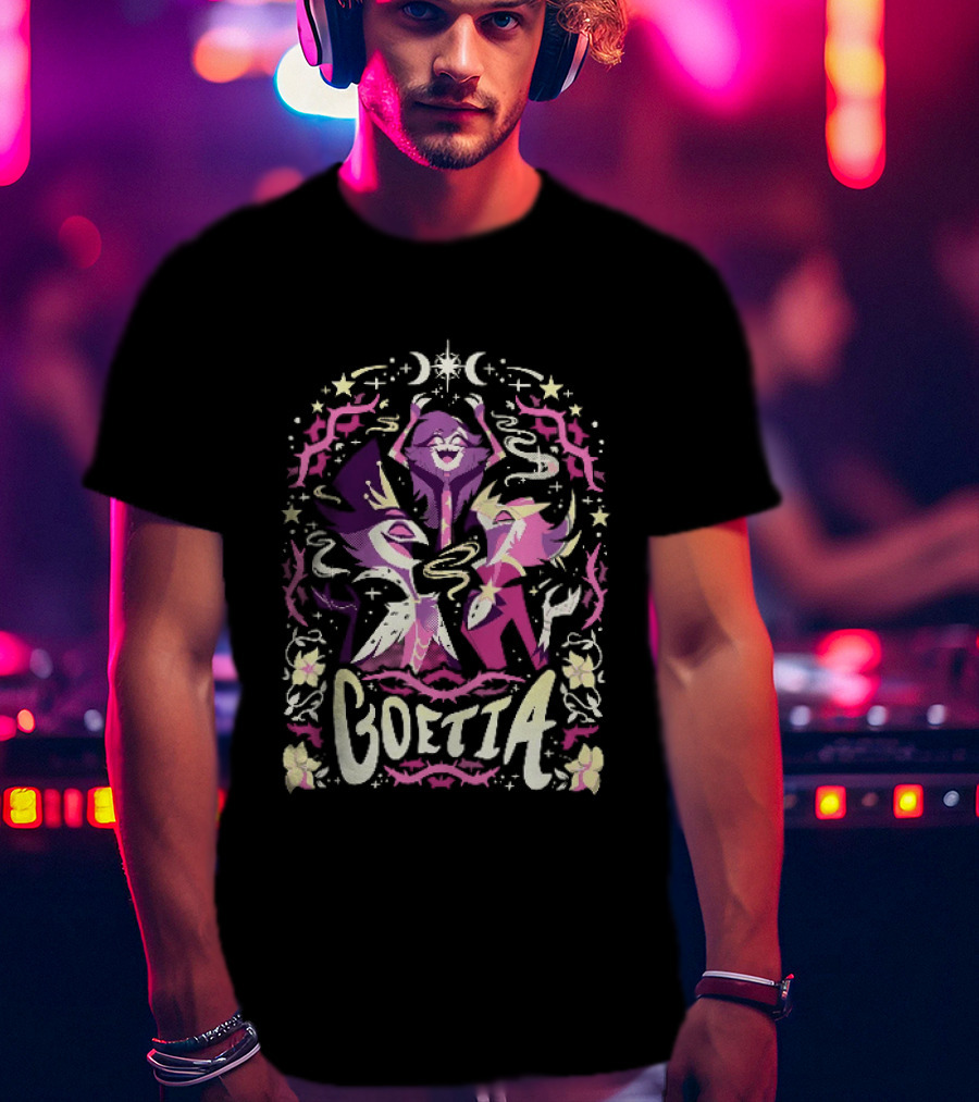 Spindlehorse Goetia Characters Celestial Motif And Crescent Moons T-Shirt