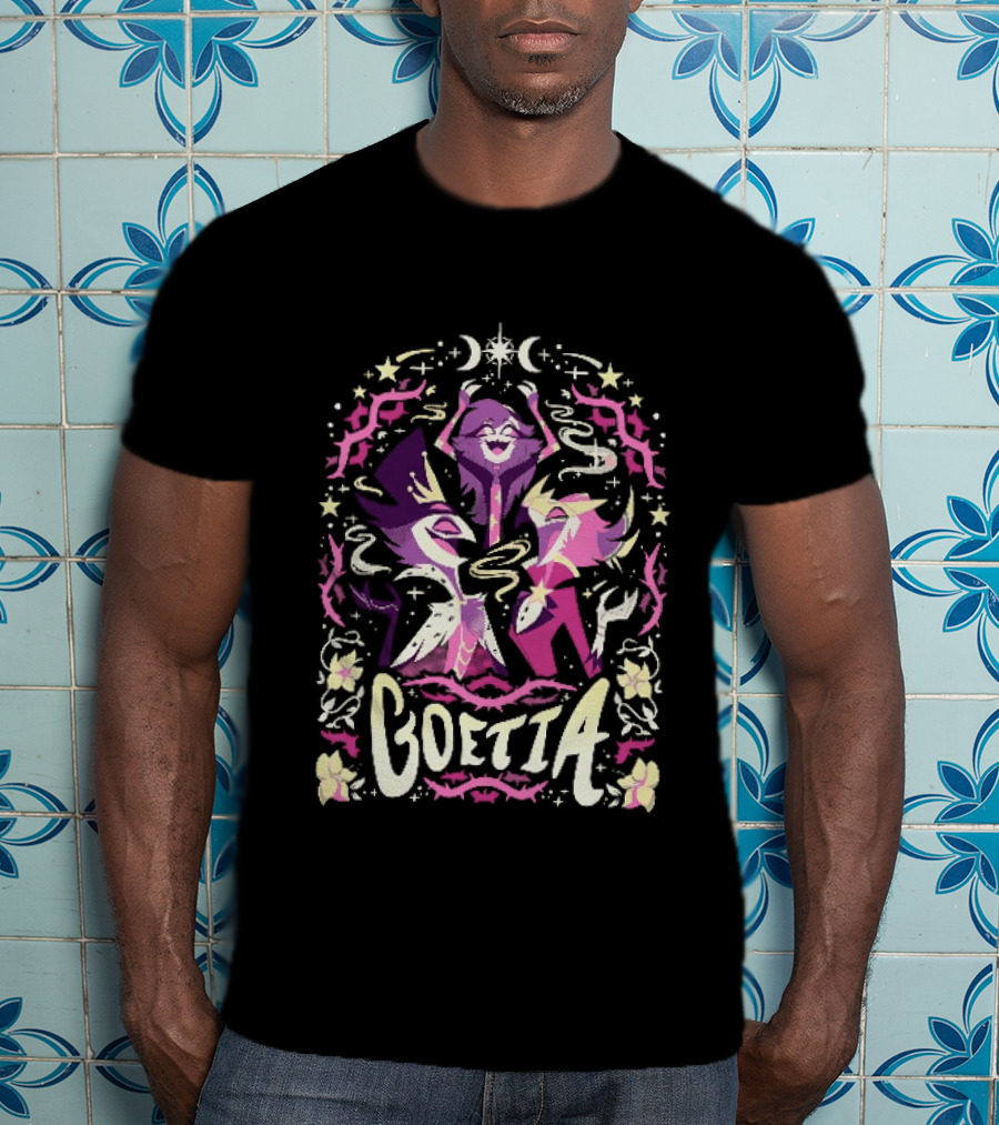 Spindlehorse Goetia Characters Celestial Motif And Crescent Moons T-Shirt
