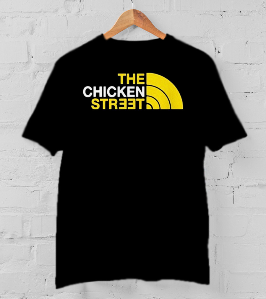 The Chicken Street Block Text Bold Yellow And White Circular T-Shirt
