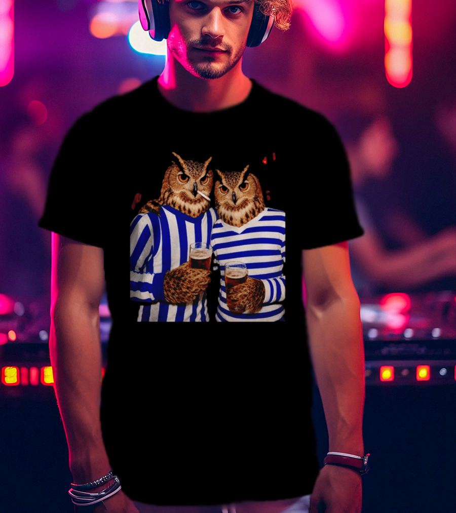 The Owls Night Out Classic Football Smoking Beer Party T-Shirt