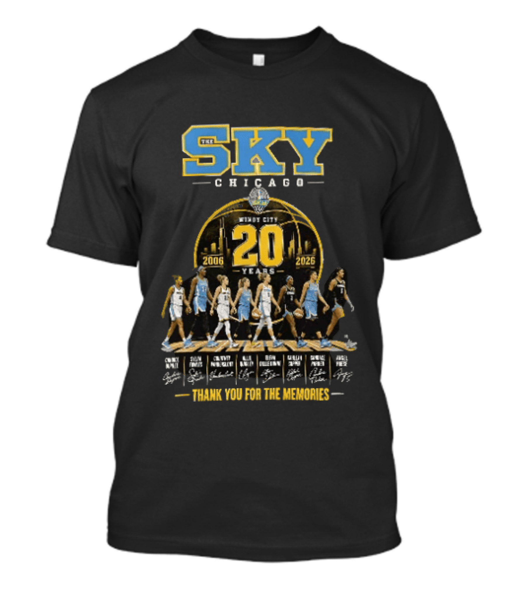 Chicago Sky Windy City 20 Years 2006 2026 Thank You For The Memories Players T-Shirt