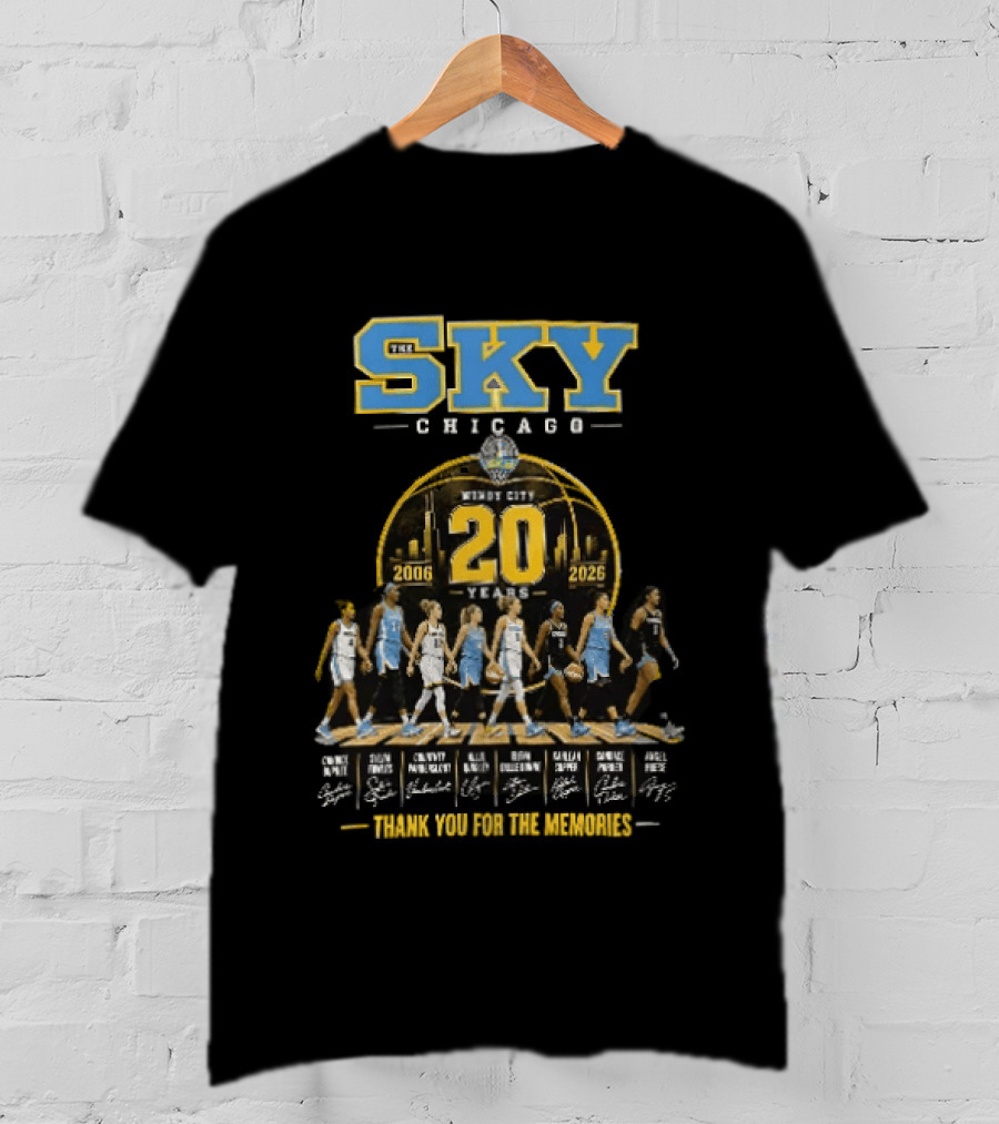 Chicago Sky Windy City 20 Years 2006 2026 Thank You For The Memories Players T-Shirt