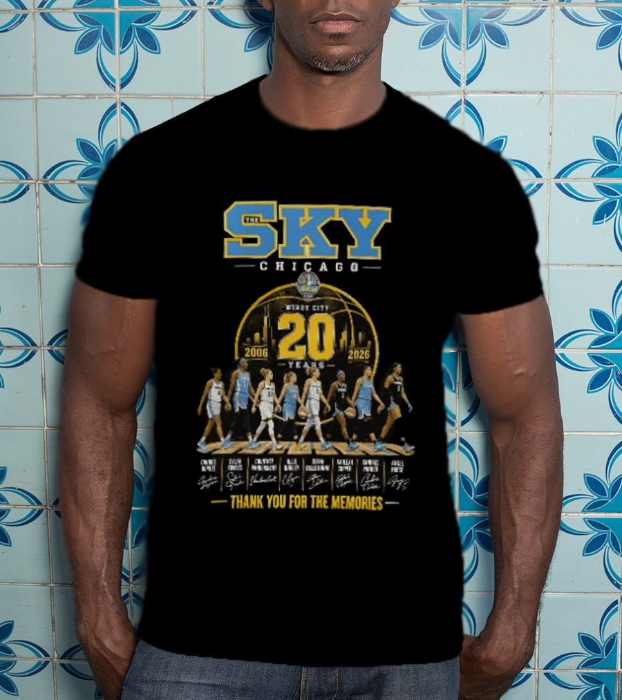 Chicago Sky Windy City 20 Years 2006 2026 Thank You For The Memories Players T-Shirt