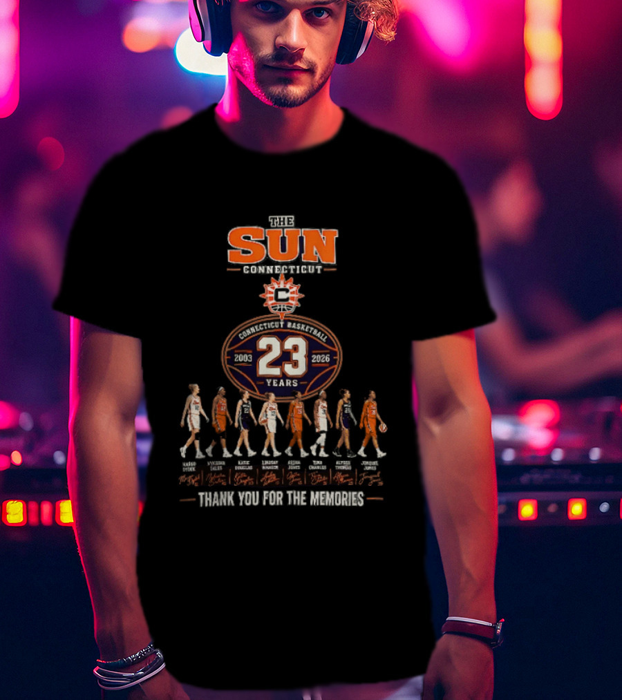 Connecticut Sun 23 Years 2003 2026 Thank You For The Memories T-Shirt