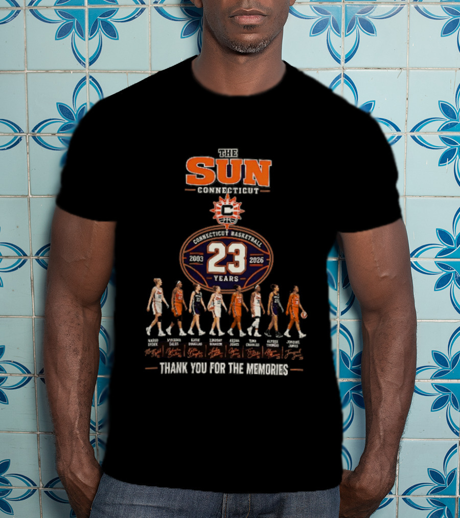 Connecticut Sun 23 Years 2003 2026 Thank You For The Memories T-Shirt