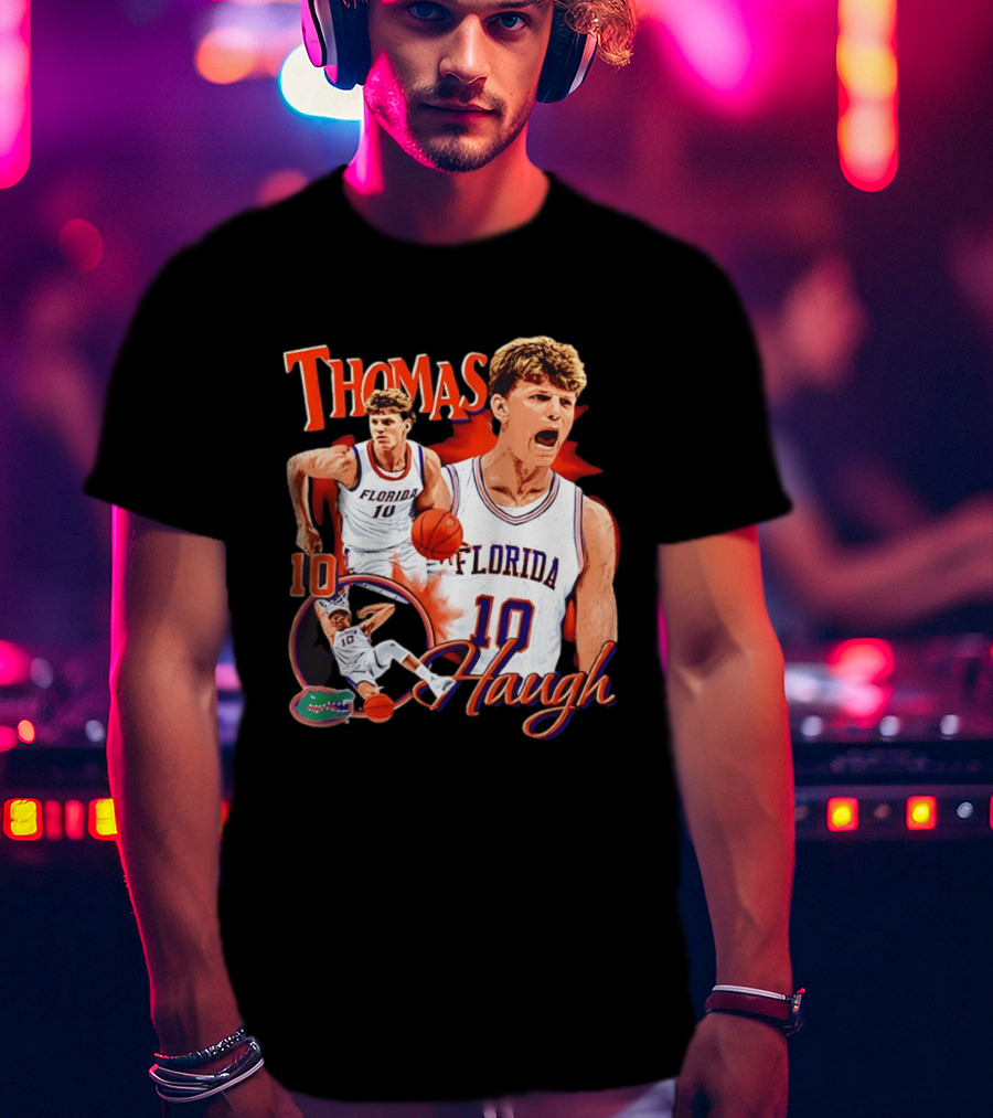 Thomas Haugh Florida Gators Basketball 10 NCAA Player T-Shirt