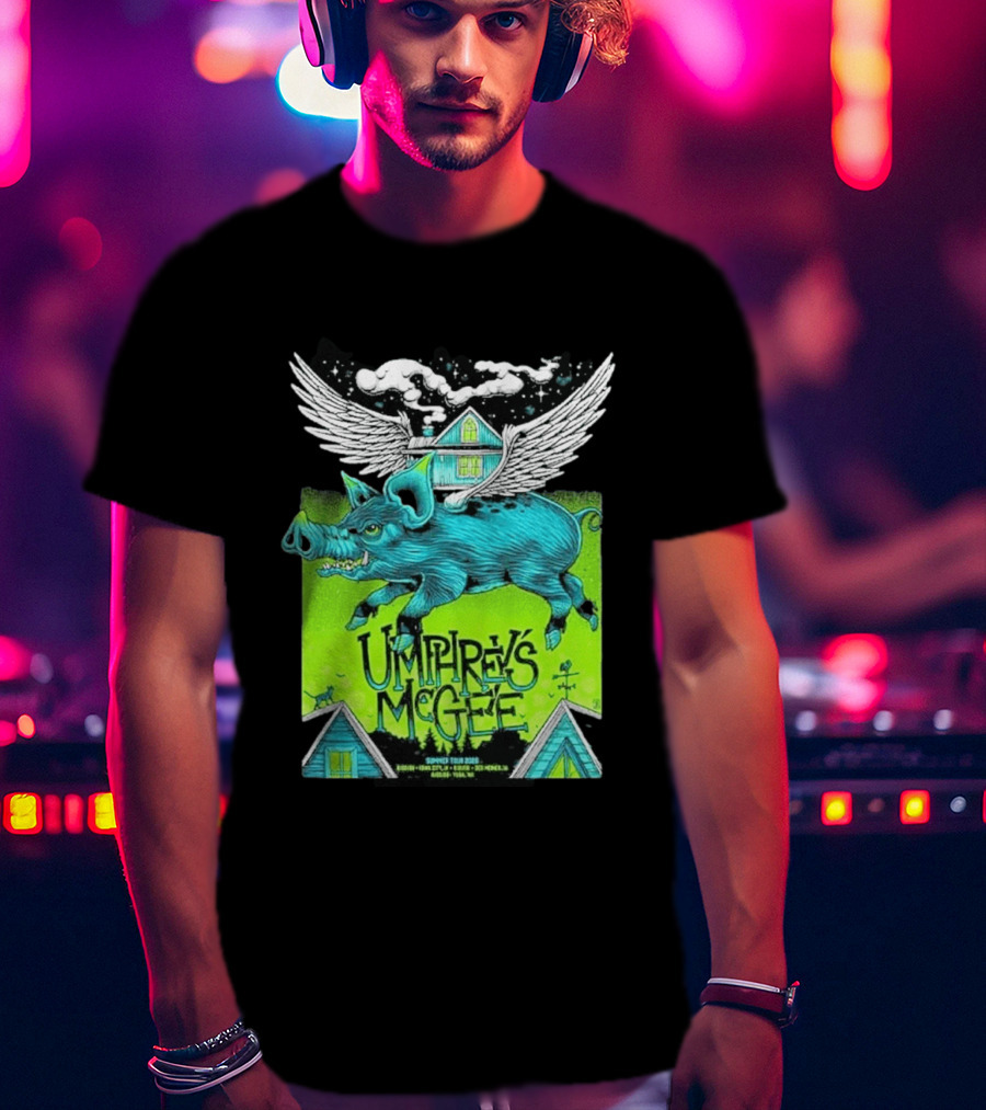 Umphrey's McGee Winged Pig Summer Tour 2026 Iowa City Des Moines Yuba T-Shirt