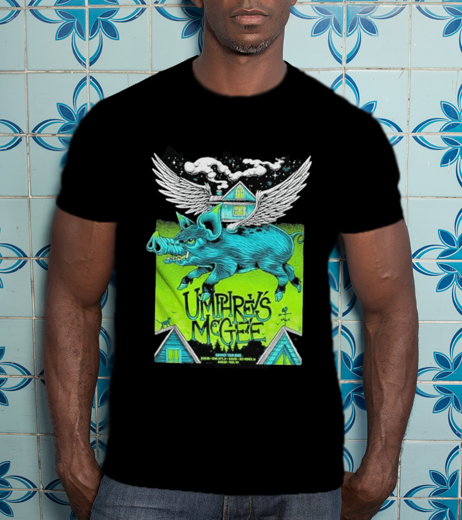 Umphrey's McGee Winged Pig Summer Tour 2026 Iowa City Des Moines Yuba T-Shirt