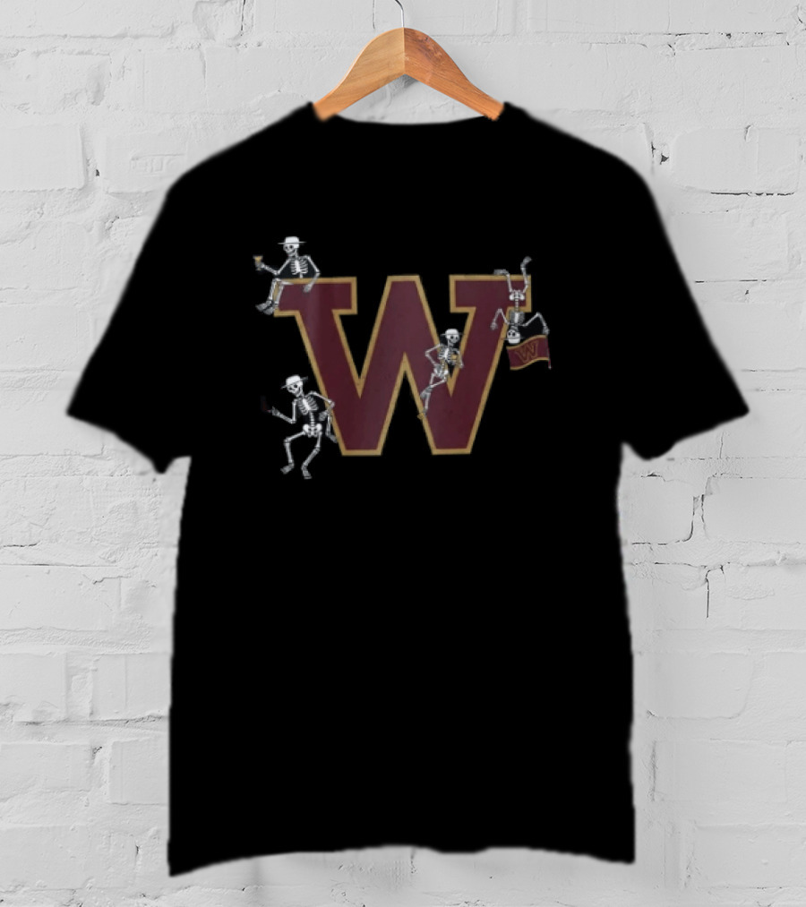 Washington Commanders Skeletons Drinking Party With W T-Shirt