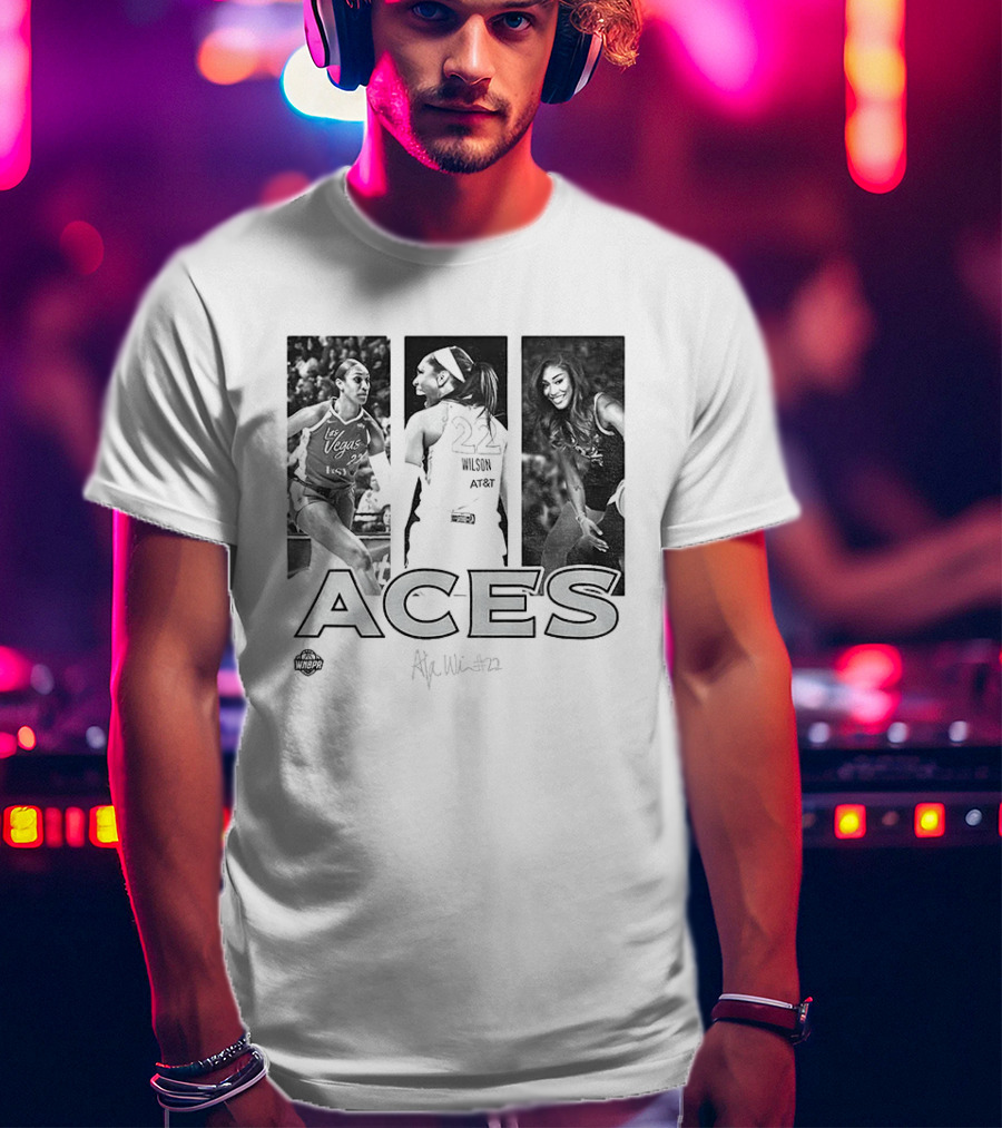 Las Vegas Aces A'ja Wilson 22 WNBA Team Player Hustle T-Shirt