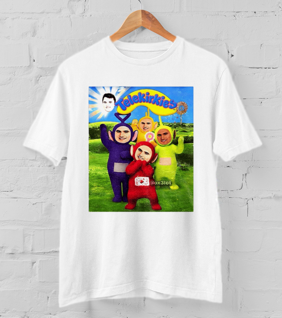 Charlie Kirk Telekirkies Meme Teletubbies Parody Face Swap T-Shirt