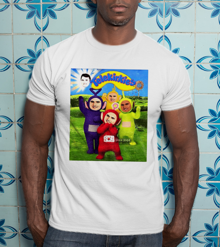 Charlie Kirk Telekirkies Meme Teletubbies Parody Face Swap T-Shirt