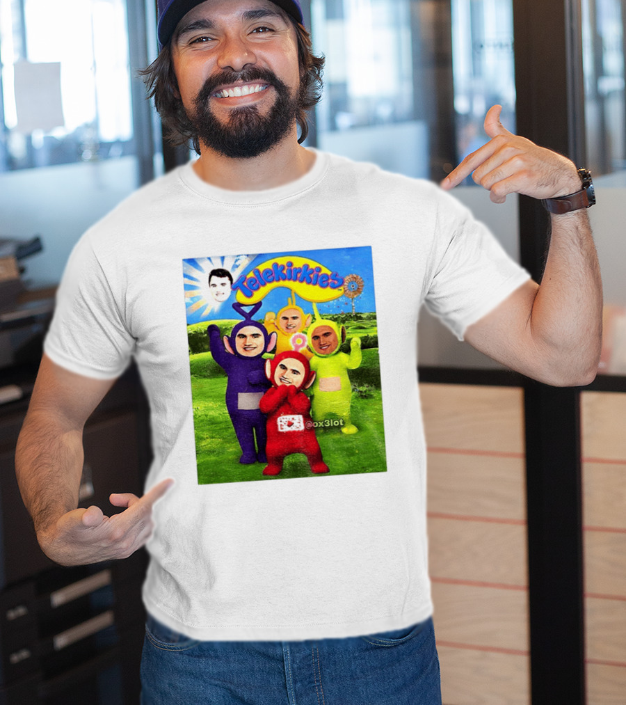 Charlie Kirk Telekirkies Meme Teletubbies Parody Face Swap T-Shirt