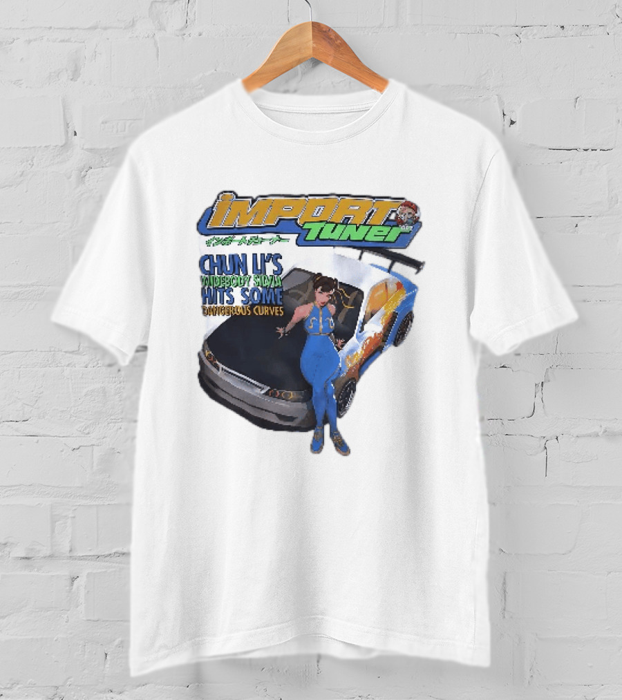 Import Tuner Chun Li's Widebody Silvia Hits Some Dangerous Curves Auto Racing Anime T-Shirt