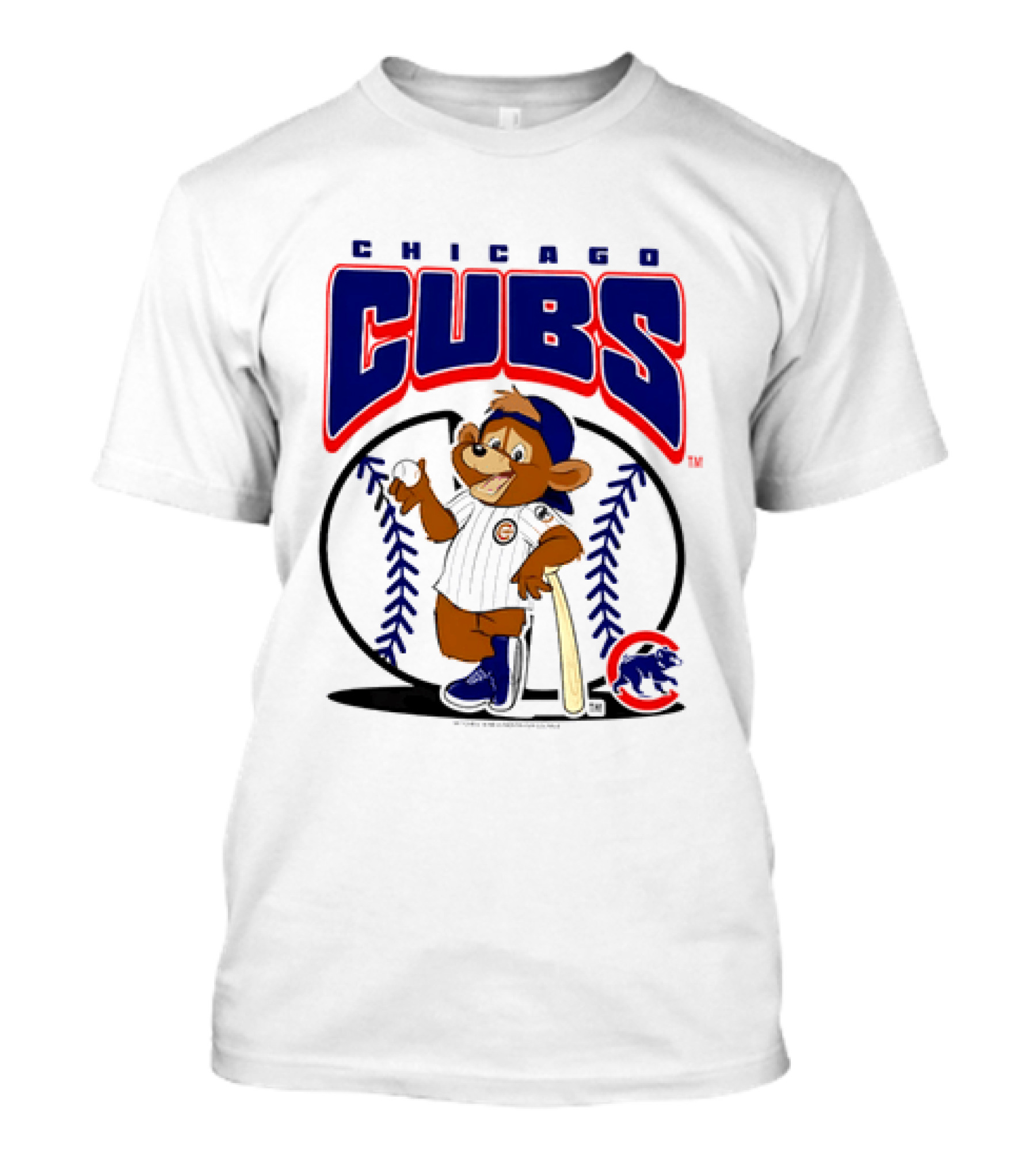 Chicago Cubs MLB 2026 Mania Bear Character Baseball Bat T-Shirt