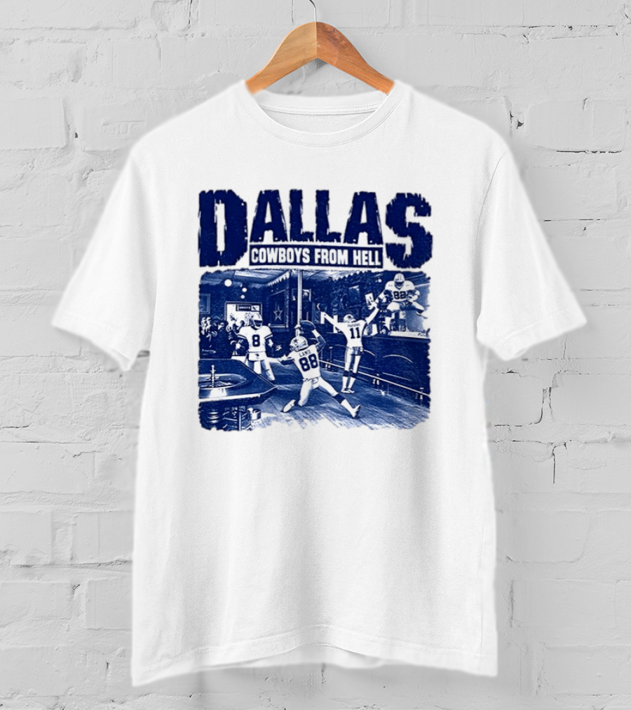 Dallas Cowboys From Hell Football Bar Scene T-Shirt