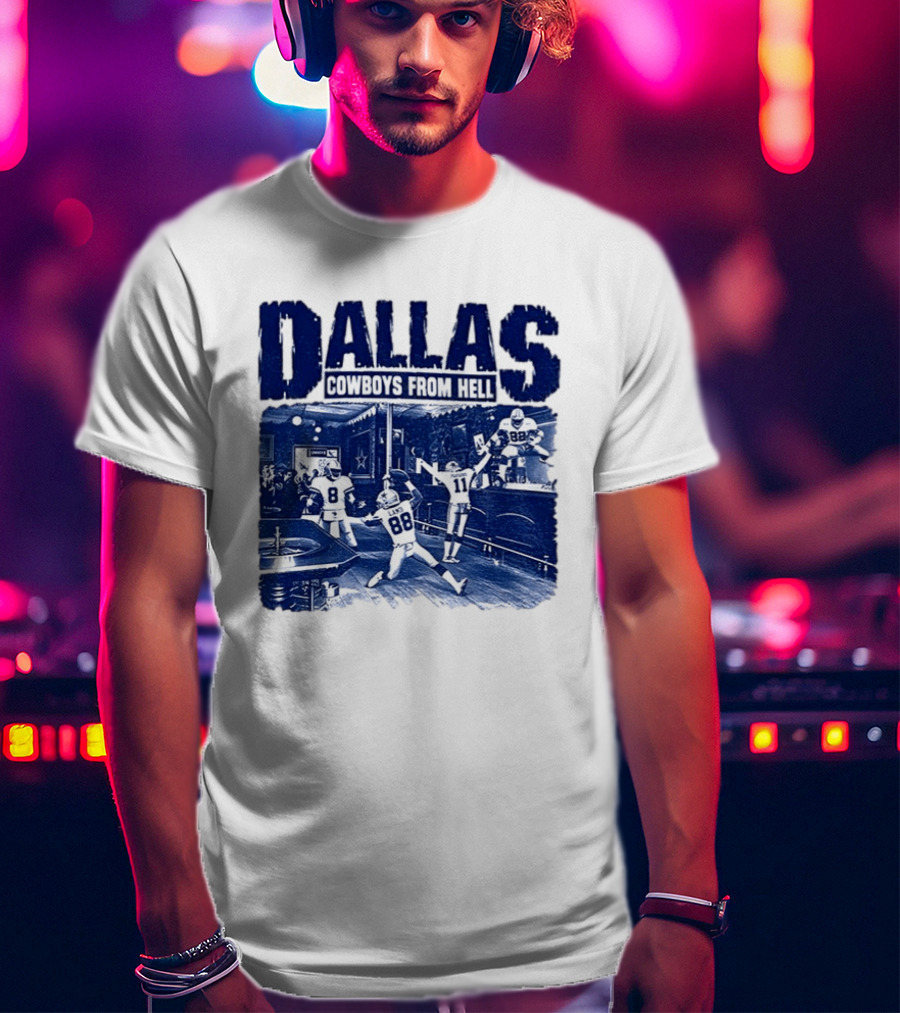 Dallas Cowboys From Hell Football Bar Scene T-Shirt