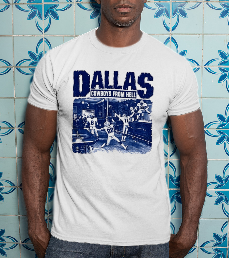 Dallas Cowboys From Hell Football Bar Scene T-Shirt