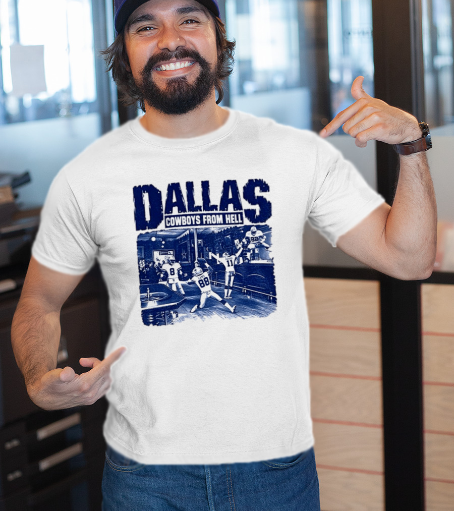 Dallas Cowboys From Hell Football Bar Scene T-Shirt