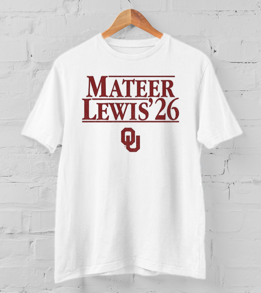 Mateer Lewis '26 OU Oklahoma Football T-Shirt