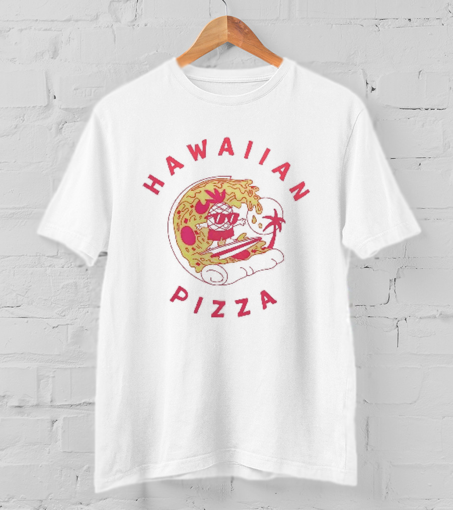 Hawaiian Pizza Surfing Pineapple Fun Adventure T-Shirt