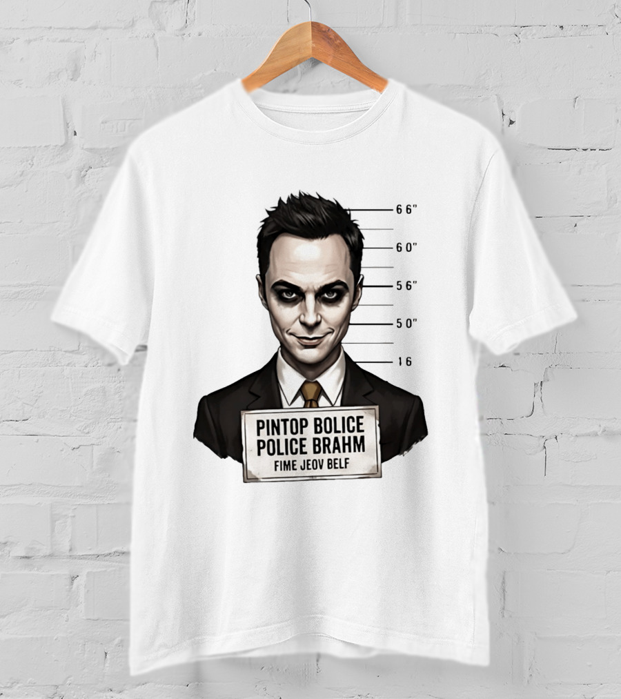 Sheldon Cooper Shot Parody Pintop Police Joker T-Shirt