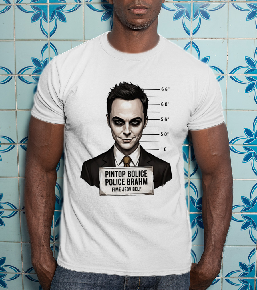 Sheldon Cooper Shot Parody Pintop Police Joker T-Shirt