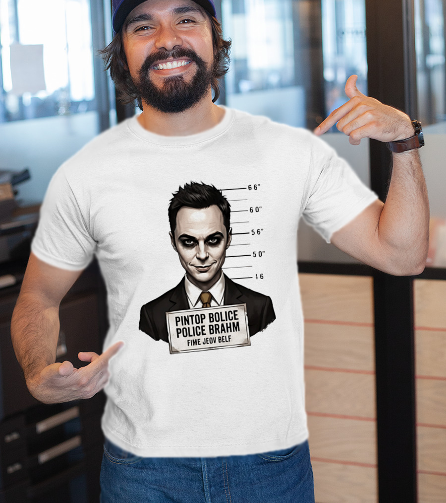 Sheldon Cooper Shot Parody Pintop Police Joker T-Shirt