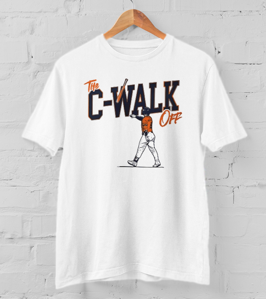 C Walk Off Baseball Player Batter Pointing Bat Toss Line T-Shirt