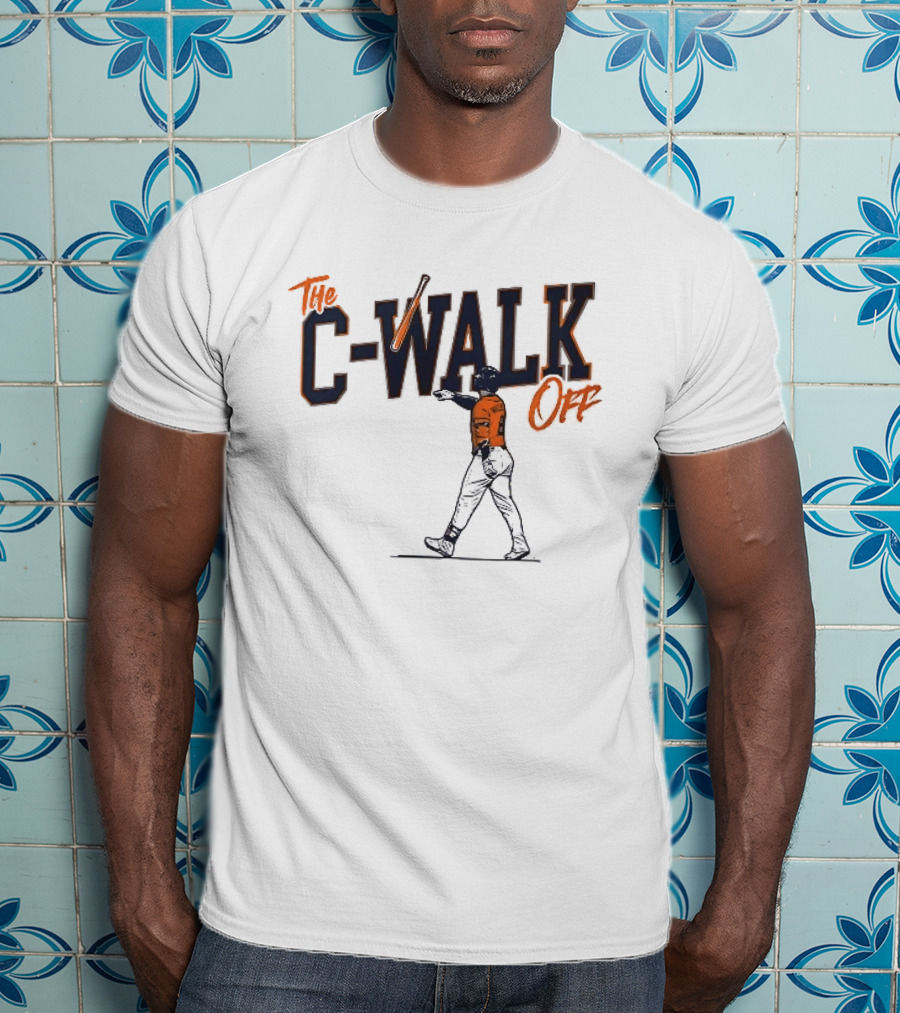 C Walk Off Baseball Player Batter Pointing Bat Toss Line T-Shirt
