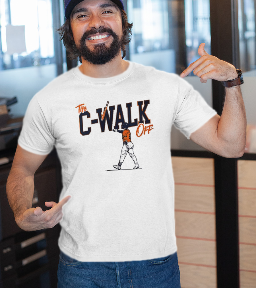 C Walk Off Baseball Player Batter Pointing Bat Toss Line T-Shirt