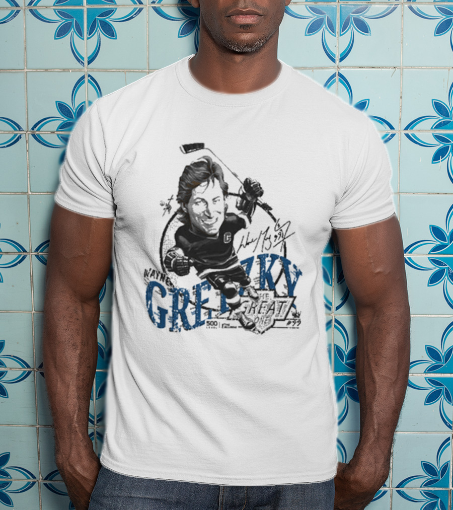Wayne Gretzky Los Angeles Kings Bruce Stark Collection Wave 99 Hockey 1992 Edition T-Shirt