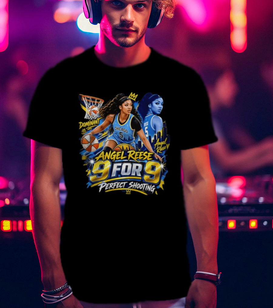 Angel Reese 9 For 9 Perfect Shooting Dominant Chicago Basketball T-Shirt