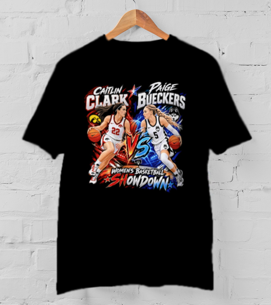 Caitlin Clark Paige Bueckers Basketball Showdown VS Rivalry T-Shirt