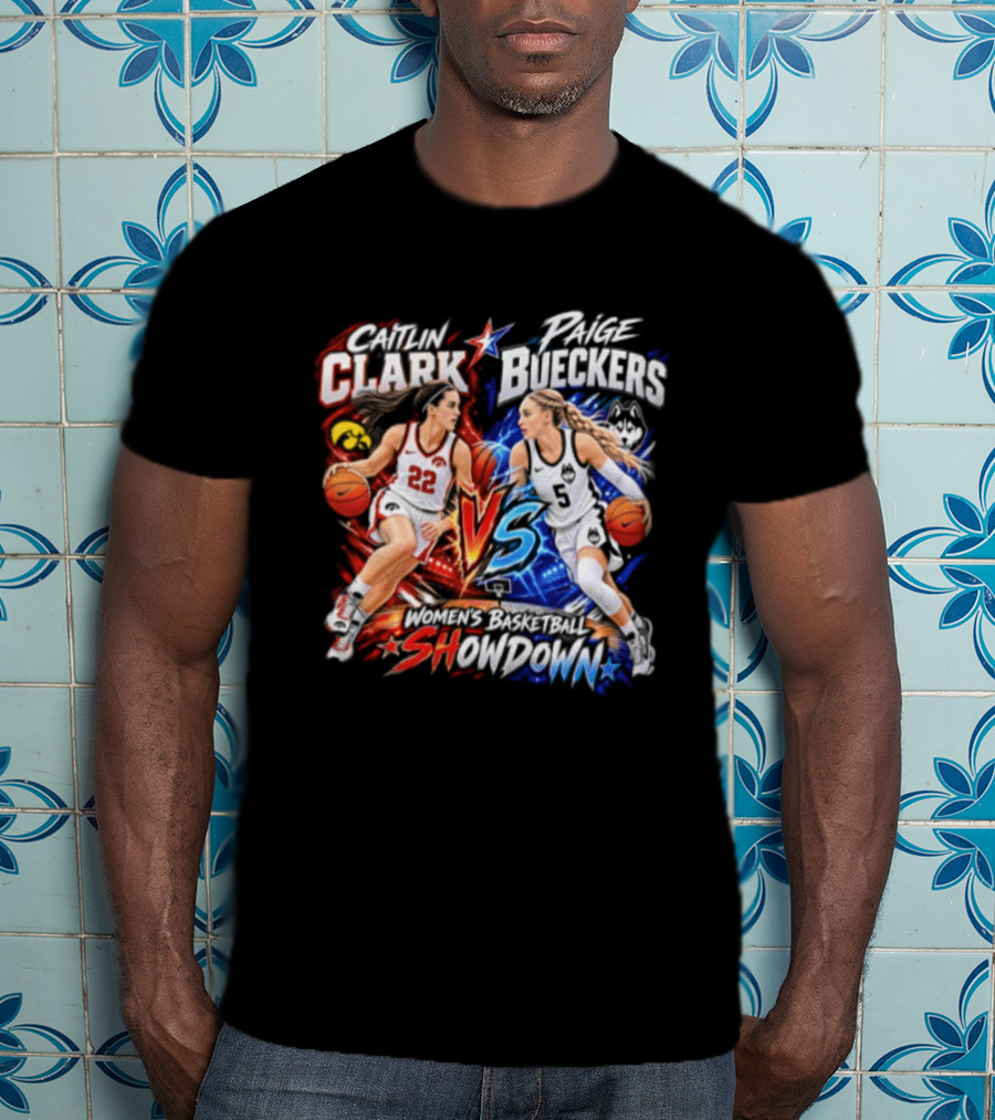 Caitlin Clark Paige Bueckers Basketball Showdown VS Rivalry T-Shirt