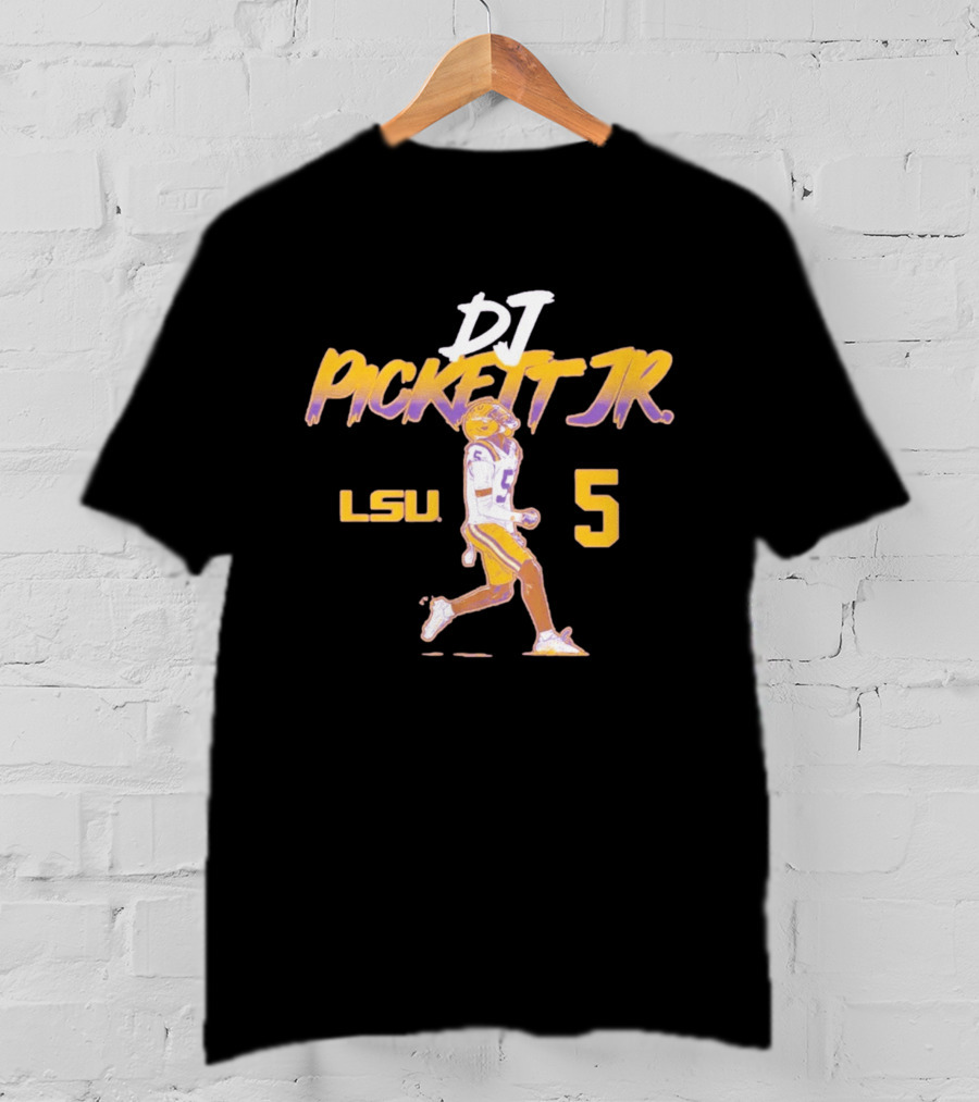 DJ Pickett Jr. LSU Tigers 5 Football Pose T-Shirt