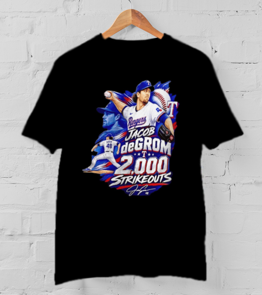Jacob DeGrom 2 000 Career Strikeouts History Made T-Shirt