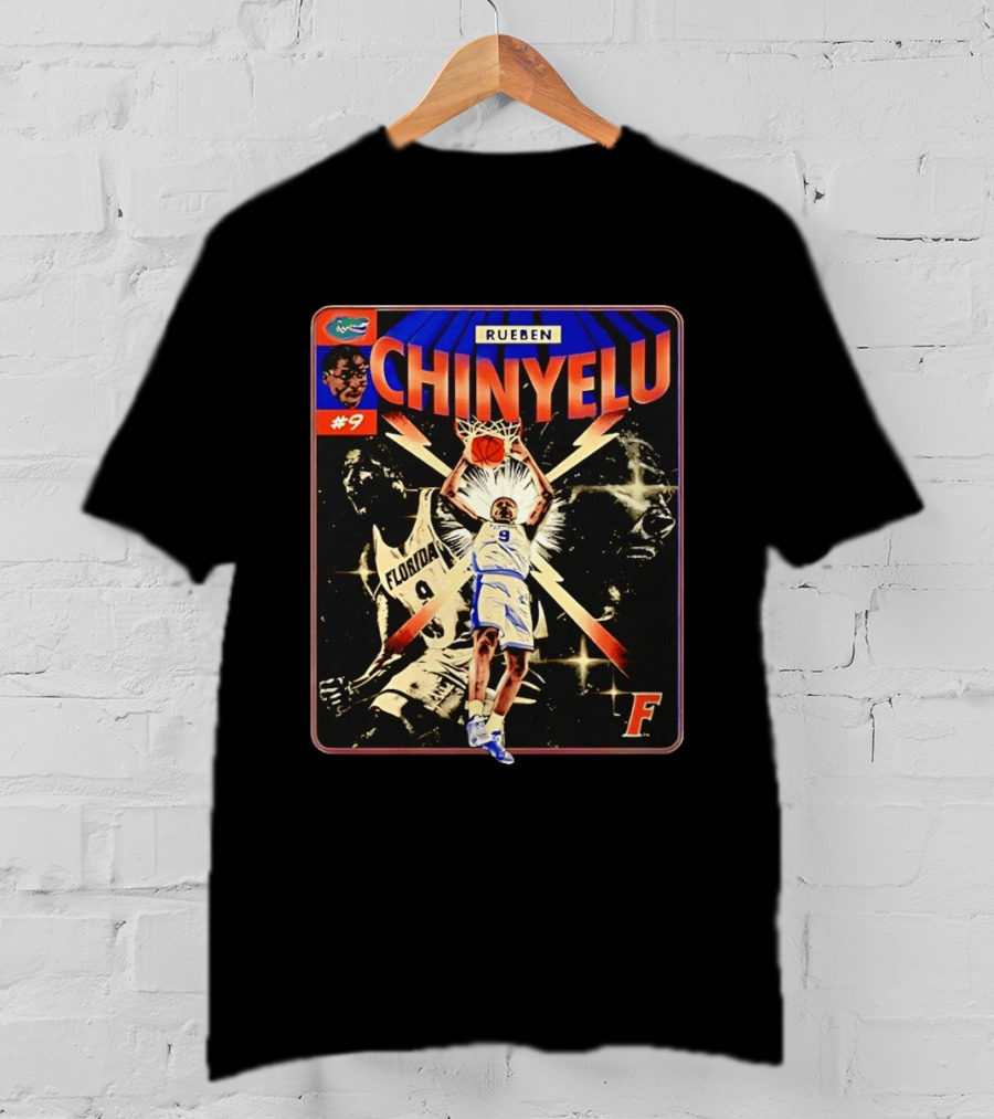 Rueben Chinyelu Florida Gators Basketball #9 NCAA Slam Dunk Star T-Shirt