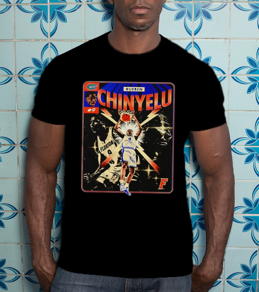 Rueben Chinyelu Florida Gators Basketball #9 NCAA Slam Dunk Star T-Shirt