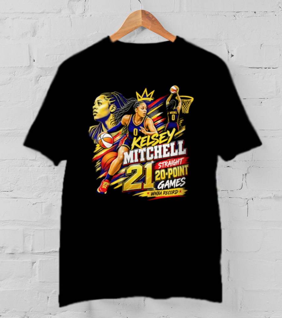 Kelsey Mitchell Straight 21 Straight 20 Point Games Basketball Monarch T-Shirt