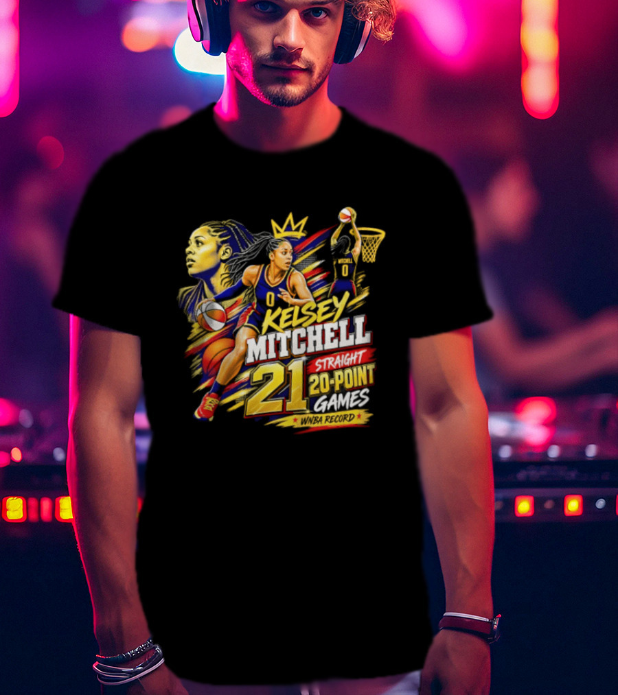 Kelsey Mitchell Straight 21 Straight 20 Point Games Basketball Monarch T-Shirt