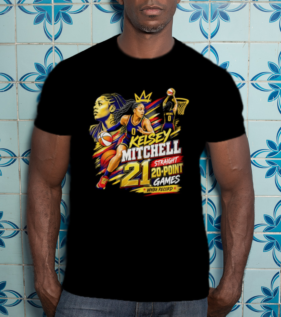 Kelsey Mitchell Straight 21 Straight 20 Point Games Basketball Monarch T-Shirt