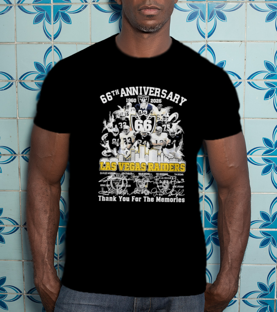 Las Vegas Raiders 66th Anniversary 1960 2026 Thank You For The Memories Celebration T-Shirt