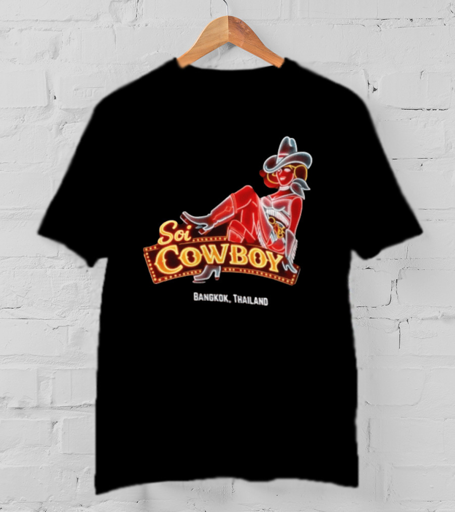 Soi Cowboy Bangkok Thailand Cowgirl Neon Sign T-Shirt