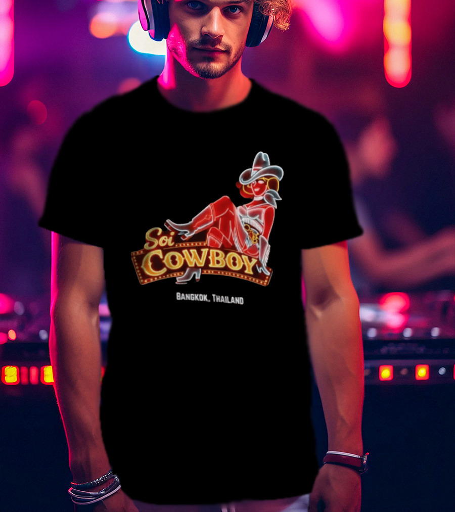 Soi Cowboy Bangkok Thailand Cowgirl Neon Sign T-Shirt