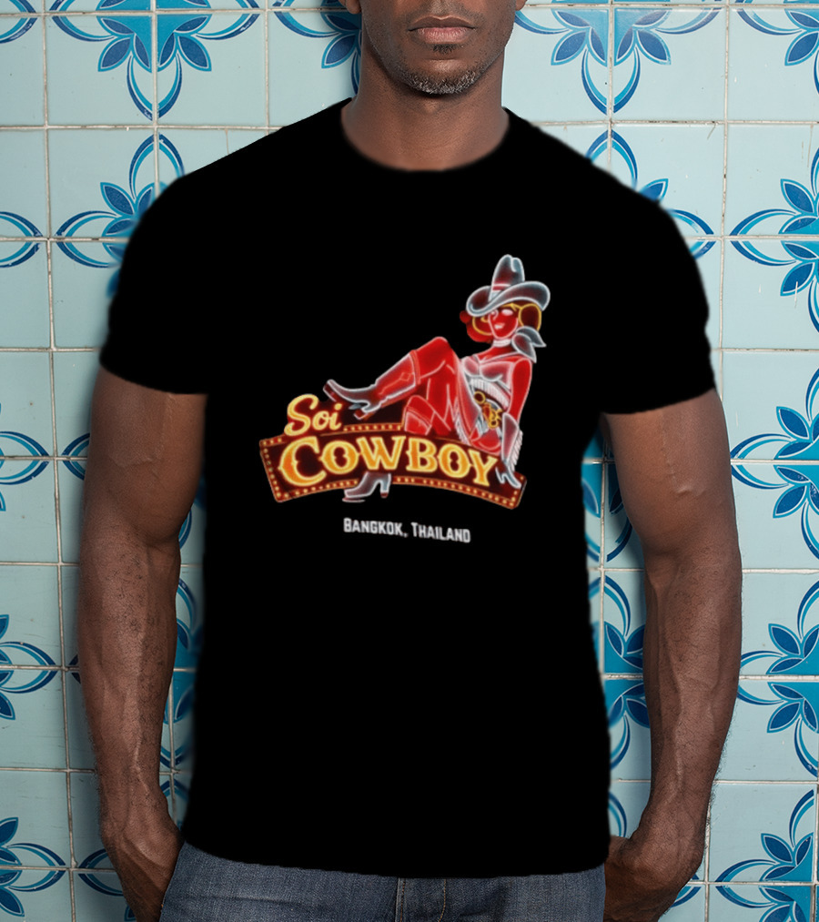 Soi Cowboy Bangkok Thailand Cowgirl Neon Sign T-Shirt