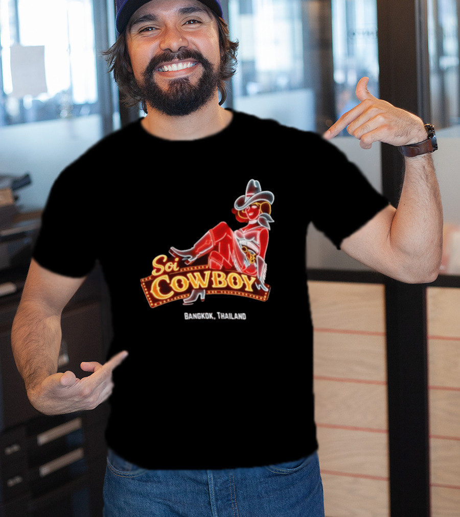 Soi Cowboy Bangkok Thailand Cowgirl Neon Sign T-Shirt