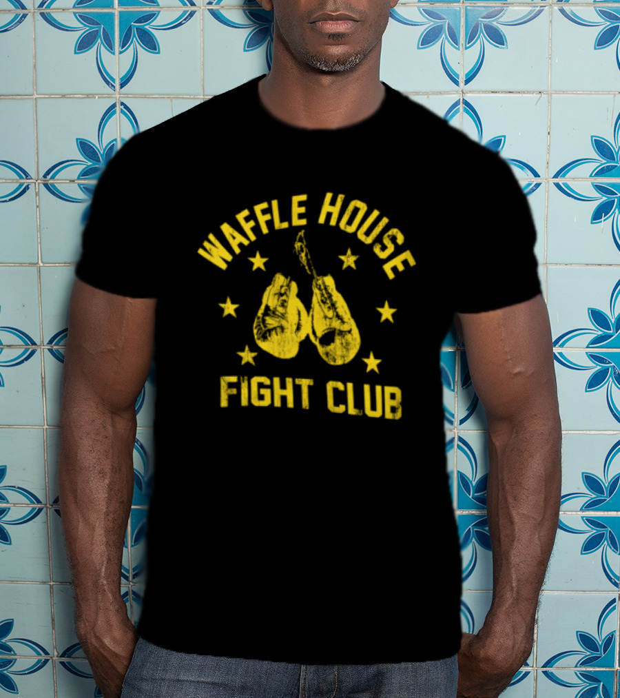 Waffle House Fight Club Boxing Gloves Stars T-Shirt