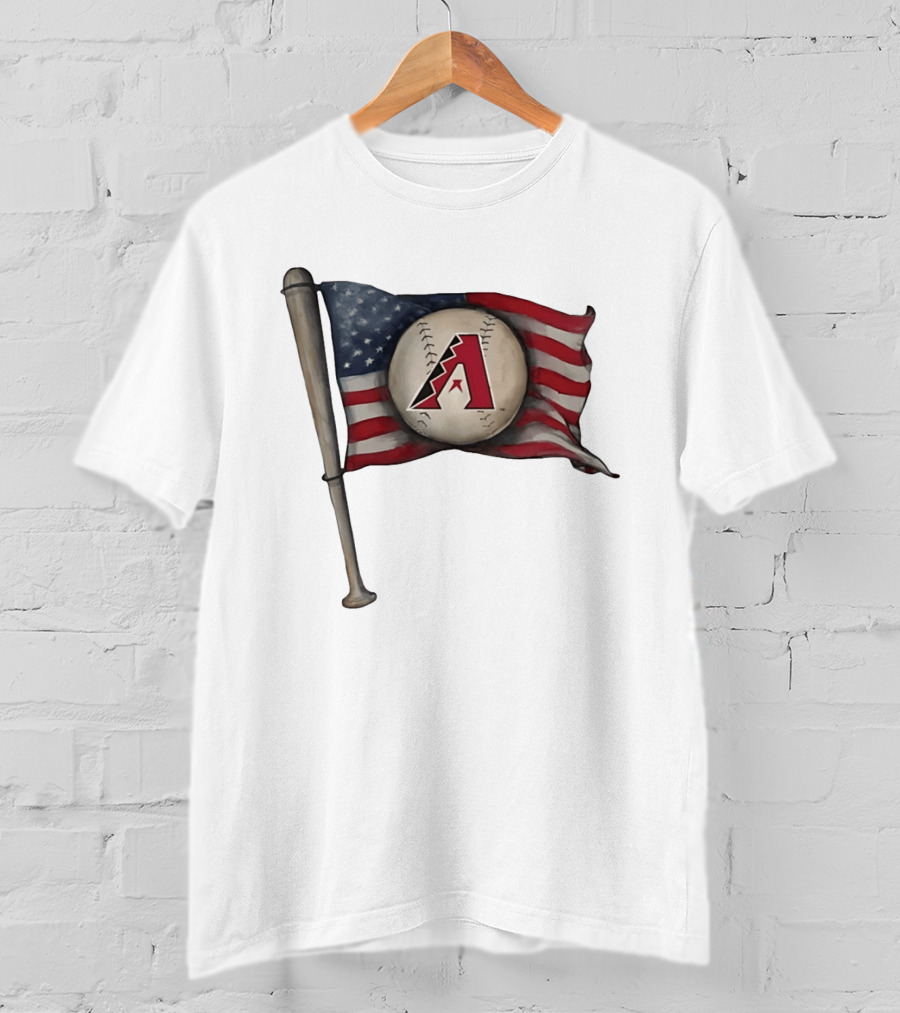 Arizona Diamondbacks American Flag Baseball Bat T-Shirt