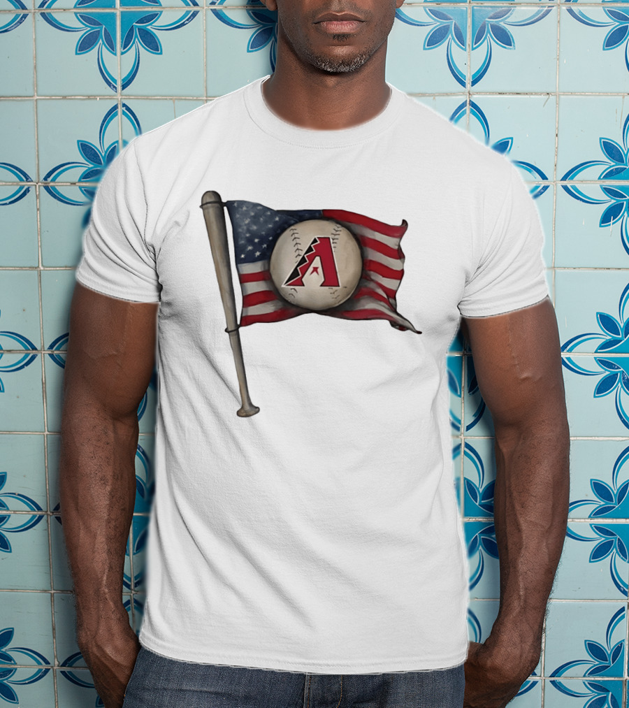 Arizona Diamondbacks American Flag Baseball Bat T-Shirt